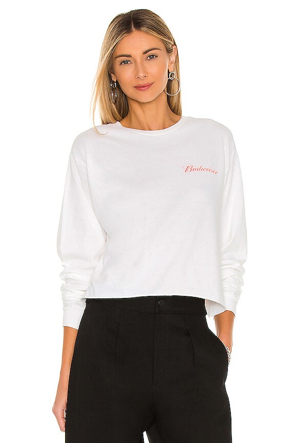 view 2 of 5 Budweiser Long Sleeve Crew Tee in White