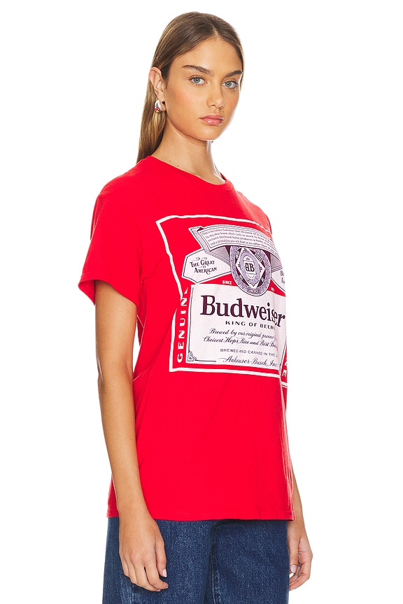 view 2 of 4 T-SHIRT BUDWEISER LABEL KING OF BEERS in Red