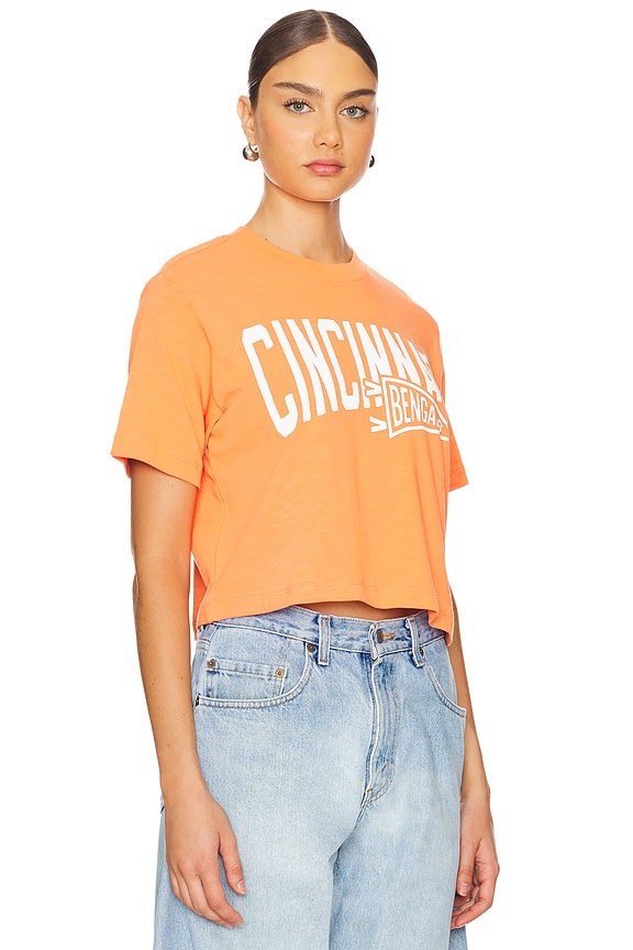 view 2 of 4 Bengals Dual Threat Mock Neck Crop Tee in Orange
