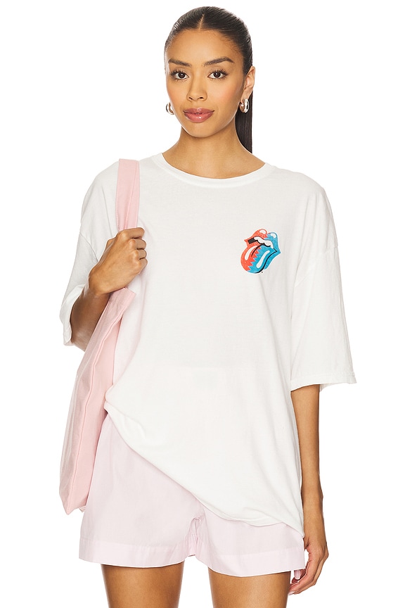 view 2 of 5 T-SHIRT HOT LIPS CHECKERS in Vintage White