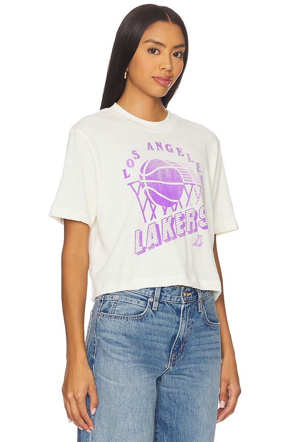 view 2 of 4 Lakers Lakers Mock Crop Tee in White