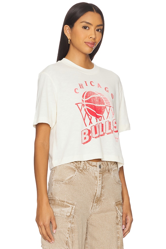 view 2 of 4 Bulls Mock Crop Tee in White