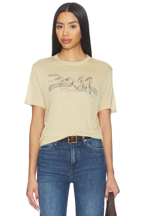view 1 of 4 T-SHIRT GRAPHIQUE MONTANA HORSES THE VINTAGE TISSUE TEE in Camel