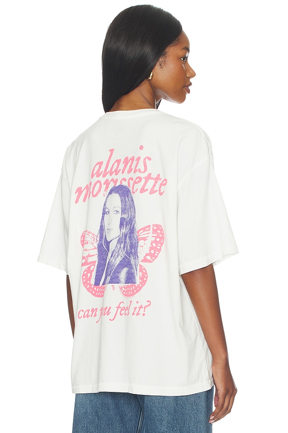 view 1 of 5 Can You Feel It The V-neck Hockey Tee in Vintage White