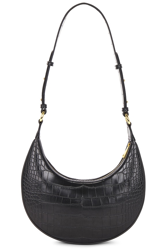 view 2 of 4 Carly Saddle Bag in Black Croc