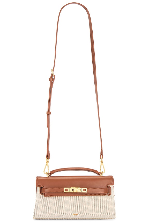 view 1 of 5 Noor Top Handle Bag in Brown Canvas