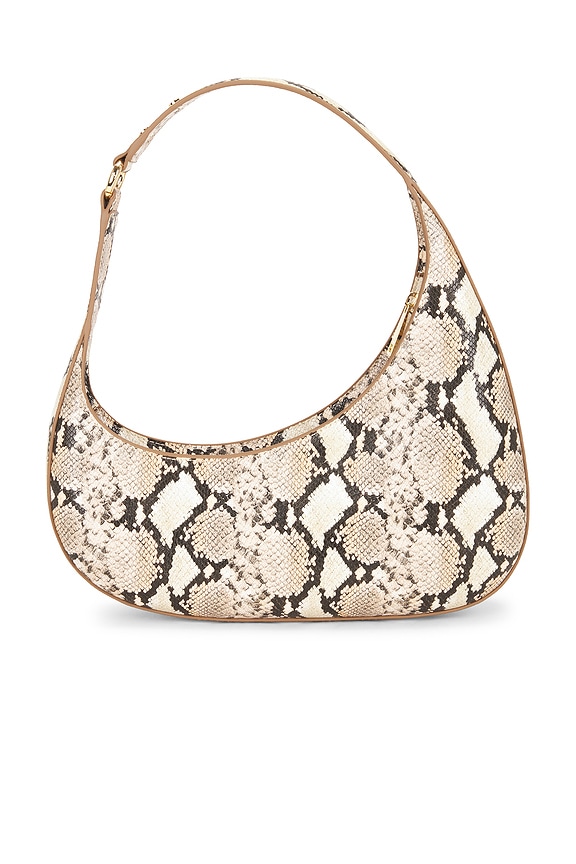 view 2 of 4 Harlee Snake Embossed Shoulder Bag in Brown