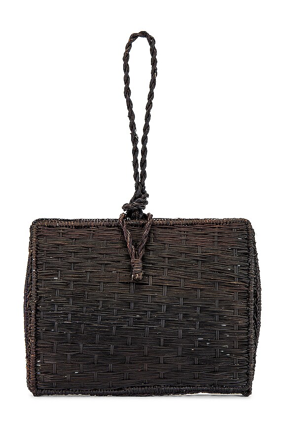 view 1 of 4 Cuzco Vaulted Straw Wristlet Bag in Black
