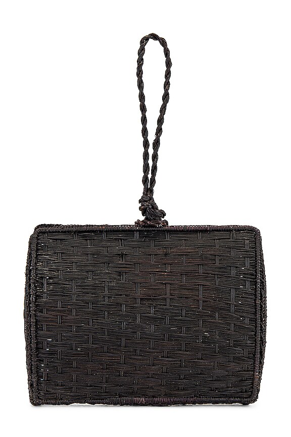 view 2 of 4 Cuzco Vaulted Straw Wristlet Bag in Black
