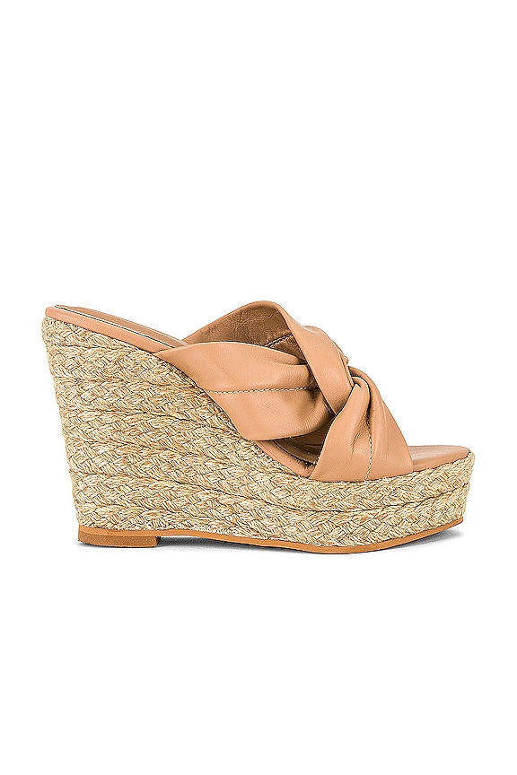 view 1 of 5 Malang Leather Wrap Wedge in Nutmeg