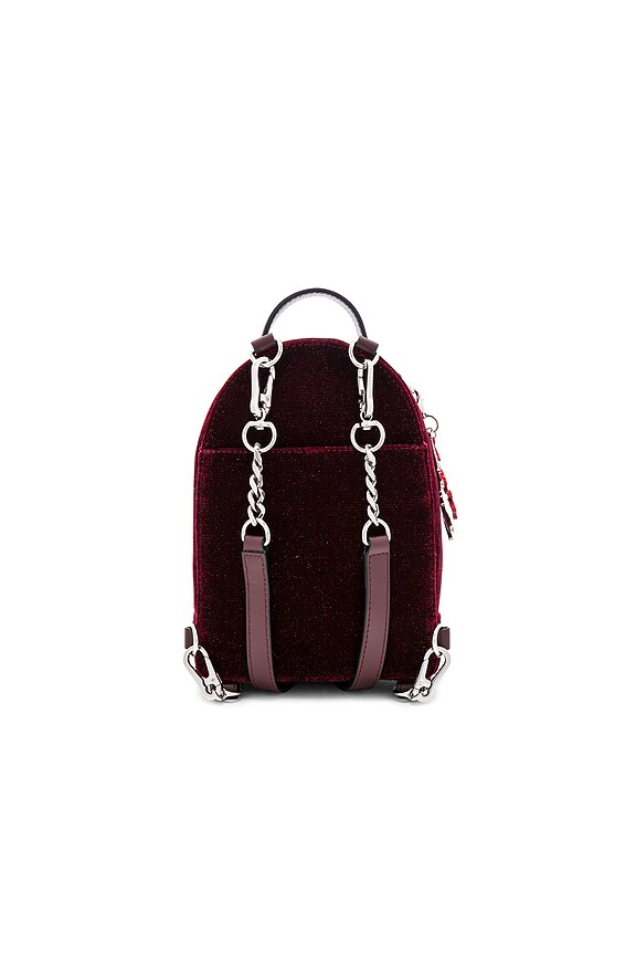 view 2 of 4 Velvet Mini Backpack in Burgundy