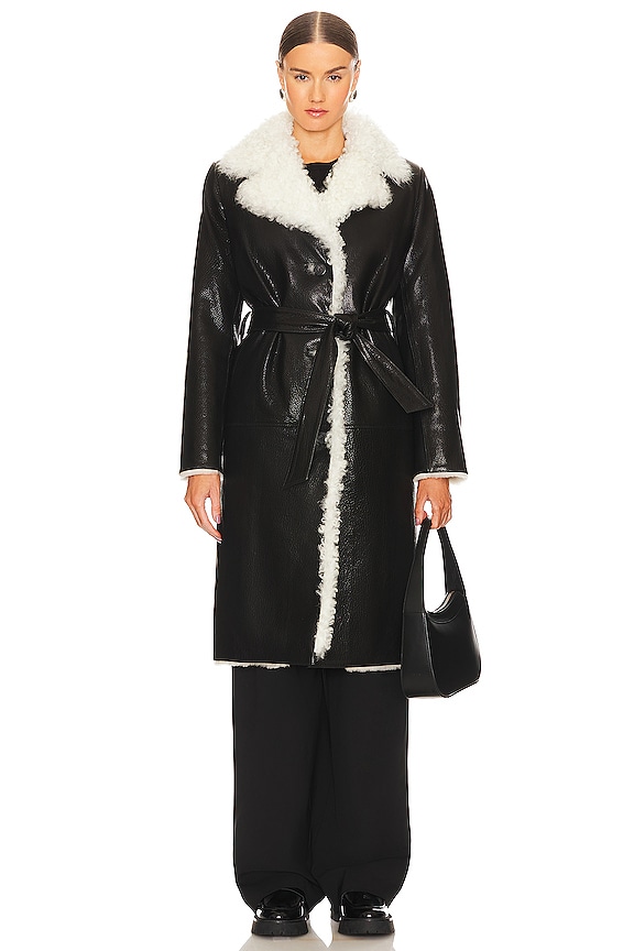 view 2 of 4 Shearling Coat With Tigrado Fur in Black