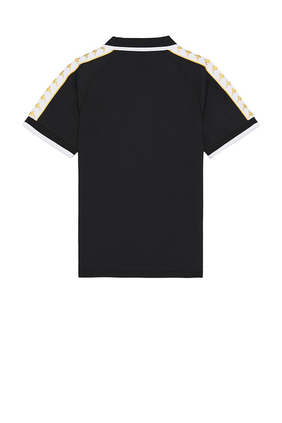 view 2 of 5 222 Banda Notilox Soccer Polo in Black & Rich Yellow Gold & White