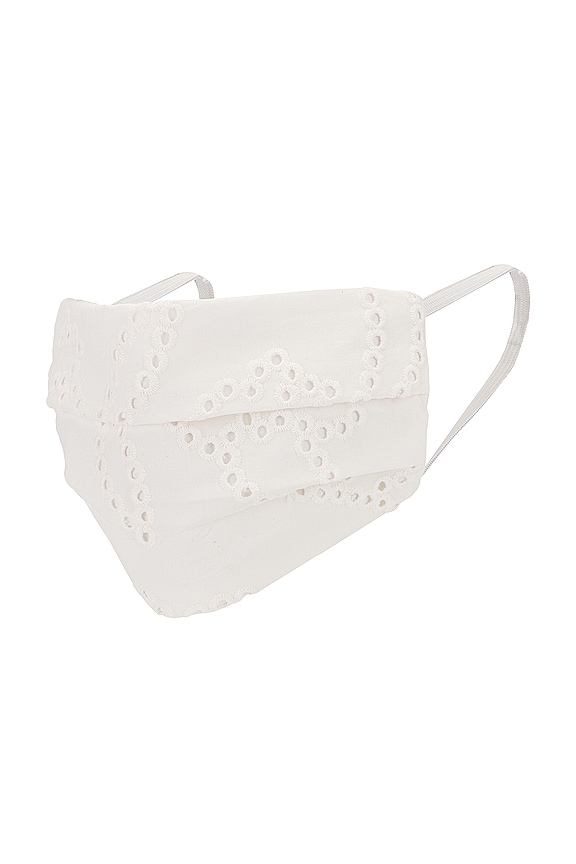 view 1 of 3 Kelly Eyelet Face Mask in White