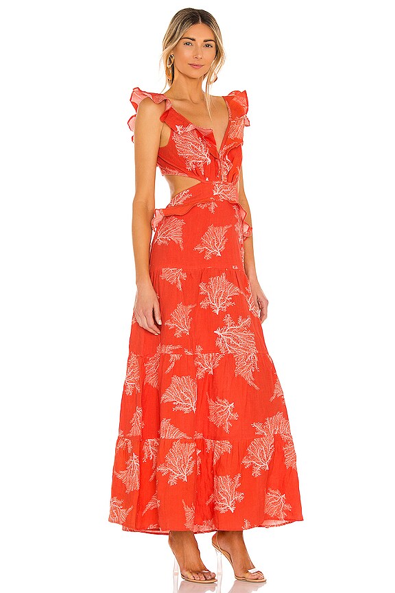 view 2 of 3 VESTIDO MARIGOT in Tangerine Coral