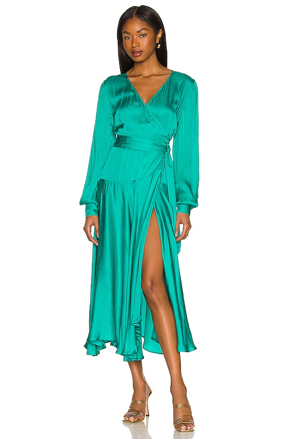view 1 of 4 Noelle Wrap Dress in Emerald