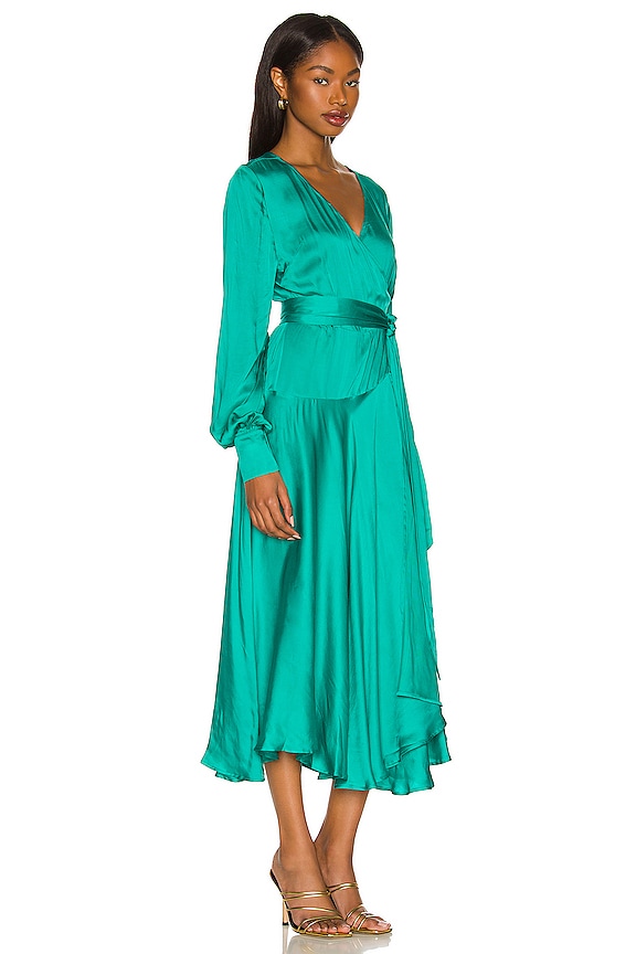 view 2 of 4 Noelle Wrap Dress in Emerald