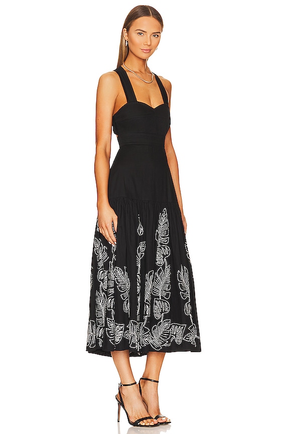 view 2 of 3 Serena Embroidered Midi Dress in Black