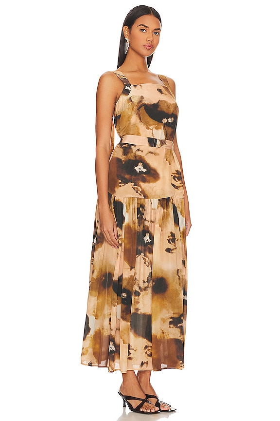 view 2 of 3 Topaz Print Midi Dress in Doe Watercolor
