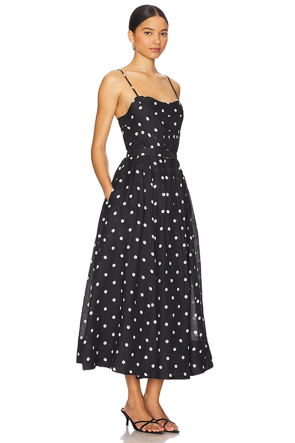 view 2 of 3 VESTIDO MIDI DIANA in Black Polka