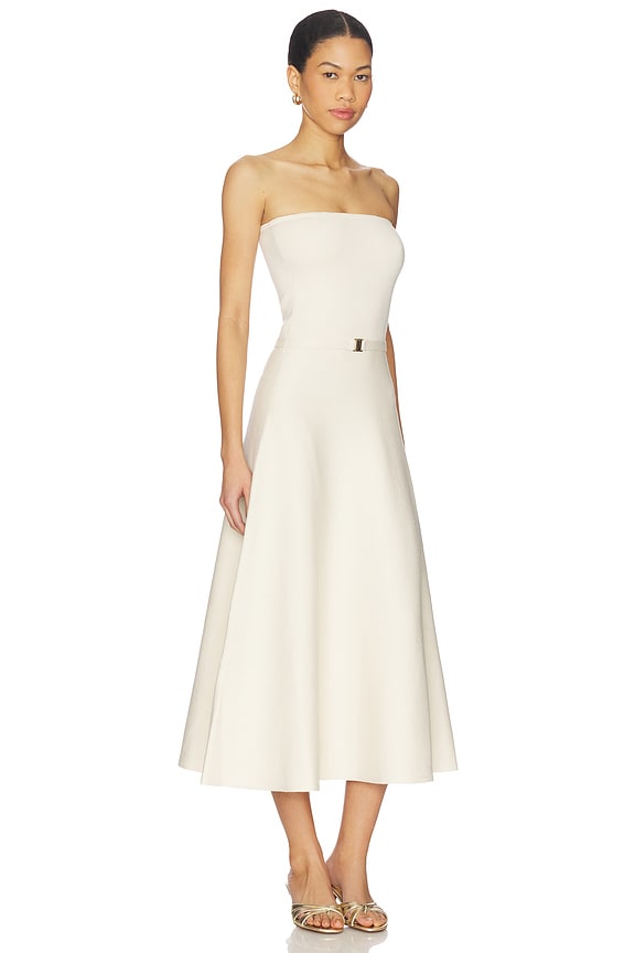 view 2 of 3 Eira Strapless Midi Dress in White