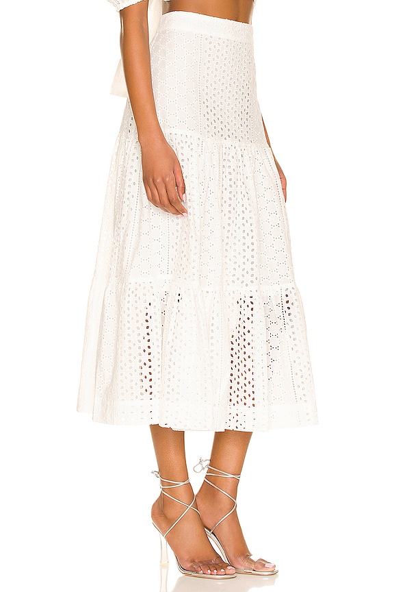 view 2 of 4 Milos Eyelet Skirt in White