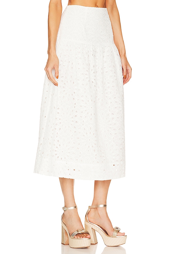 view 2 of 4 Devi Eyelet Skirt in White