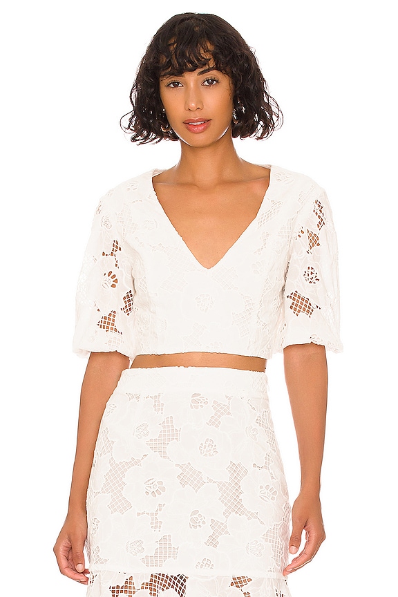 view 1 of 4 Quinn Lace Top in White