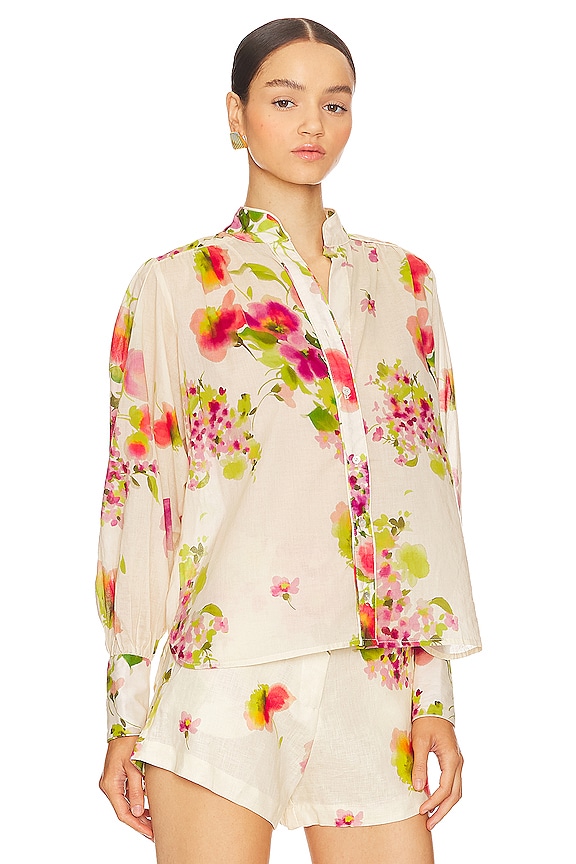 view 2 of 4 Felicity Print Blouse in White Tuscan Flowers