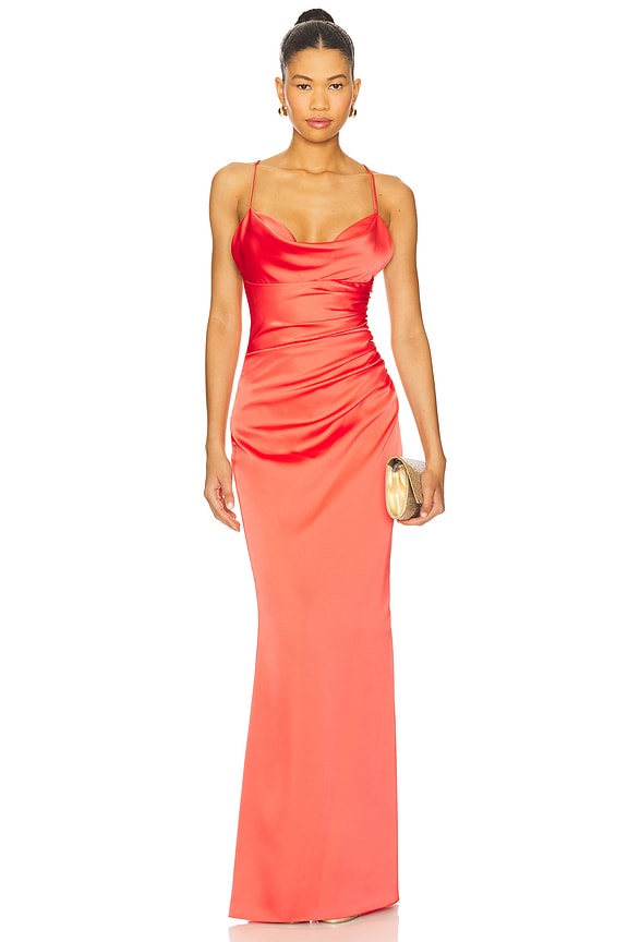 view 1 of 3 Ryder Gown in Fiery Coral