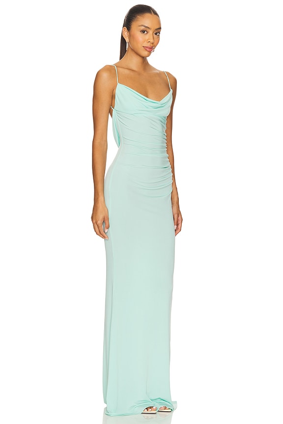 view 2 of 3 VESTIDO LARGO BETH in Supercharged Mint