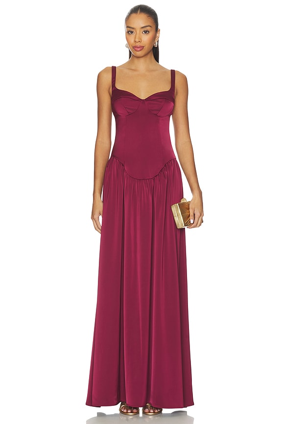 view 1 of 3 Stimulus Gown in Bordeaux