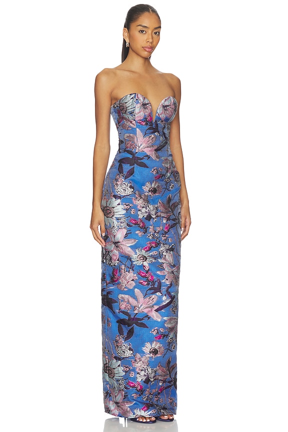 view 2 of 3 Ursula Gown in Denim Floral