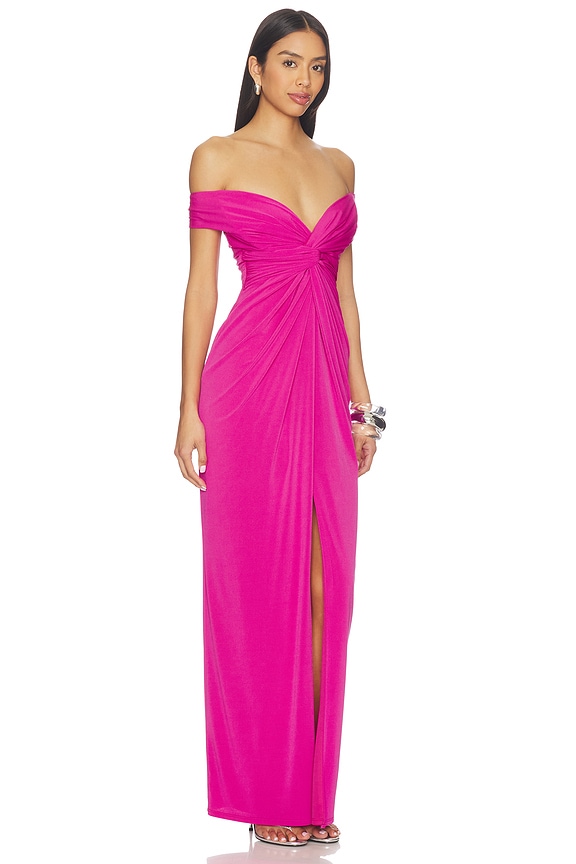 view 2 of 3 Hazel Gown in Magenta Rose