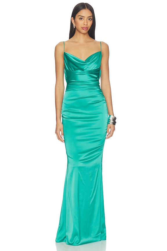 view 2 of 4 Hope Gown in Ocean Turq