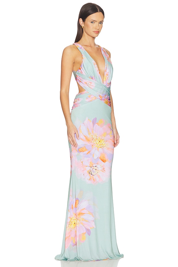 view 2 of 3 ROBE DE SOIRÉE SECRET AGENT in Sage Bloom