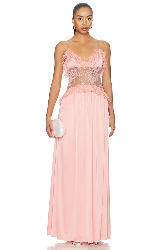 view 1 of 3 VESTIDO LARGO MONICA in Peachy Keen