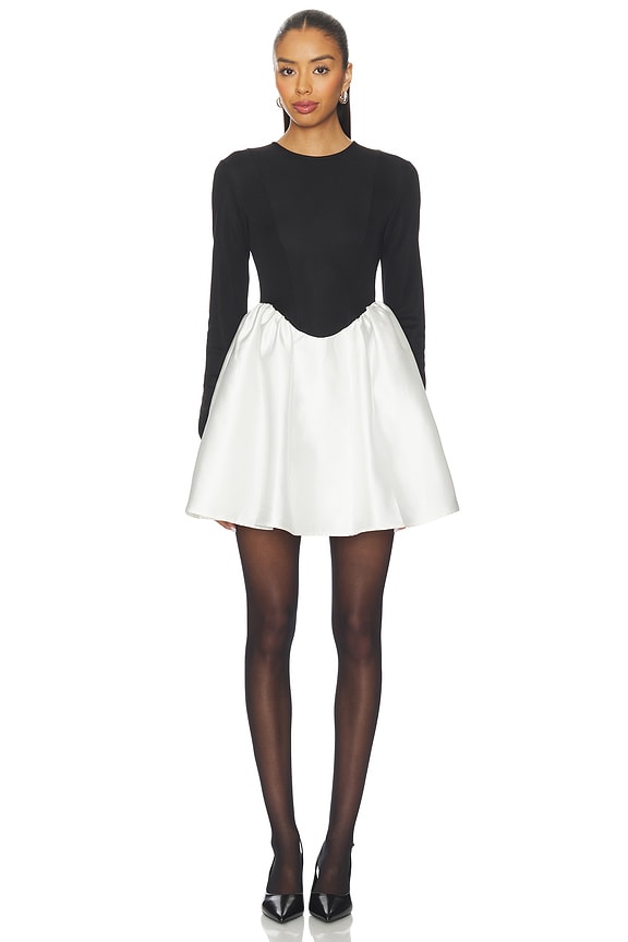 view 2 of 3 Clarissa Colorblock Mini Dress in Black & White