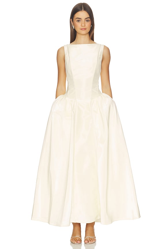 view 1 of 3 ROBE CLARISSA LIQUID MIDI in Butter Yellow