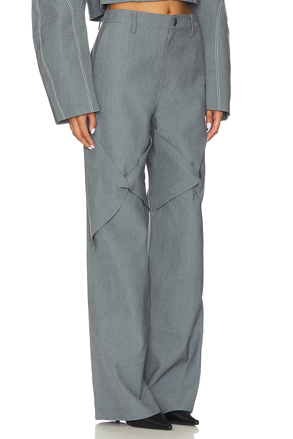 view 2 of 6 Draped Specialty Denim Trouser in Grey Denim