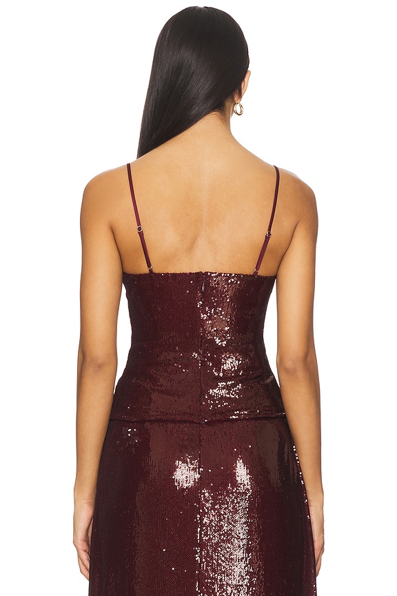 burgundy dress tank top Sequin Column 8% Spandex Description Absolutely cincher EDIKTED Aida Open Back Color:NEON-ORANGE