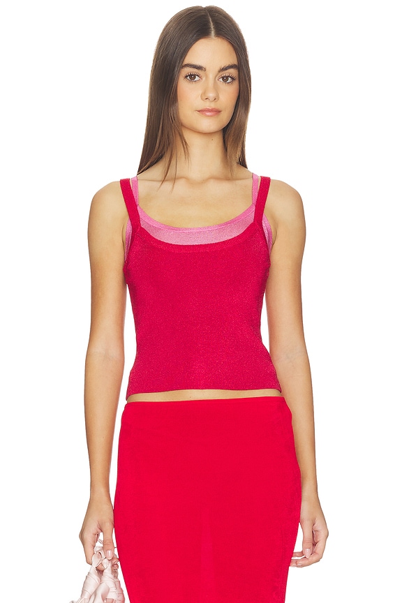 view 1 of 4 Kb Layered Tank Top in Raspberry & Pink