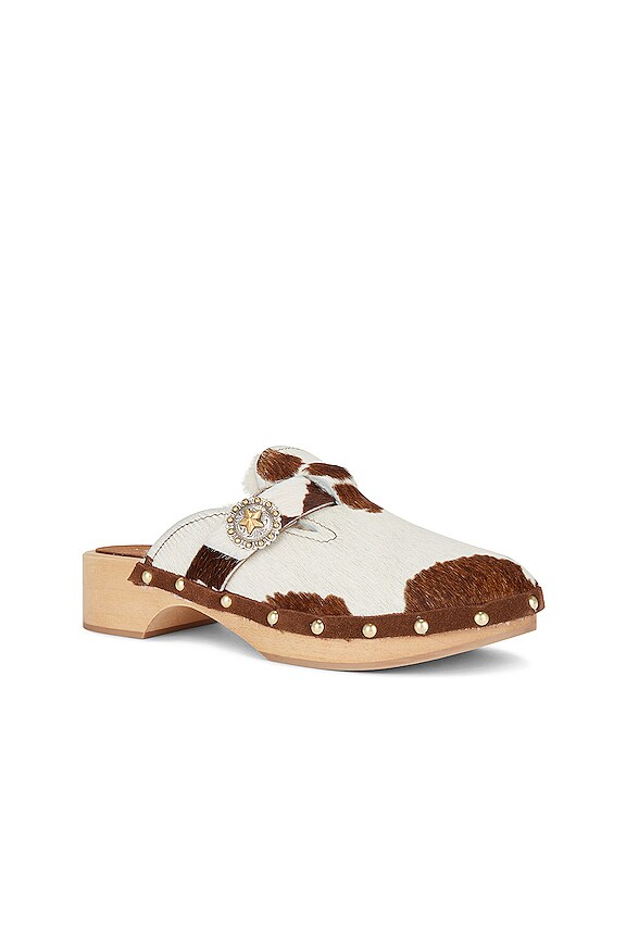 view 2 of 5 Allegra Pony Shearling Clog in Dark Brown