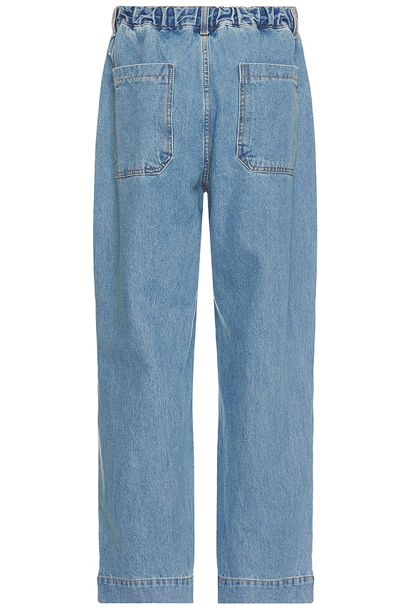 view 2 of 6 One Tuck Wide Fatigue Denim Jeans in Blue