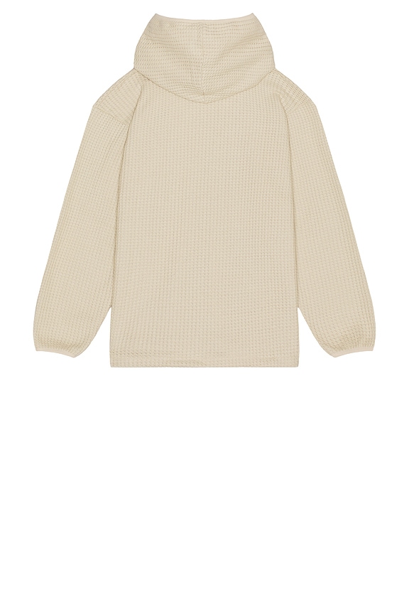 view 2 of 5 Waffle Button Hoodie in Oatmeal