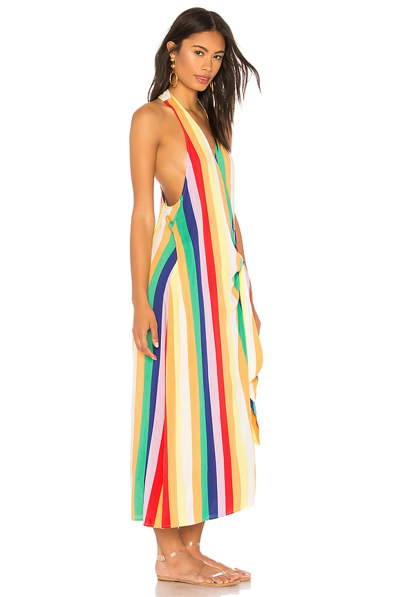 view 2 of 3 Wrap Cover Up in Rainbow Stripe