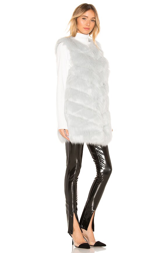 view 2 of 3 Faux Fur Vest in Light Blue