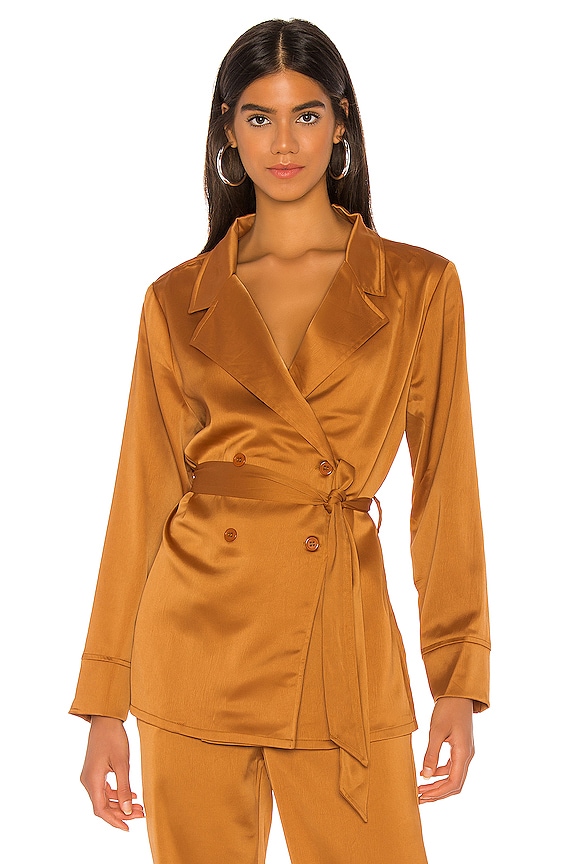 view 2 of 5 Charlie Satin Blazer in Butterscotch