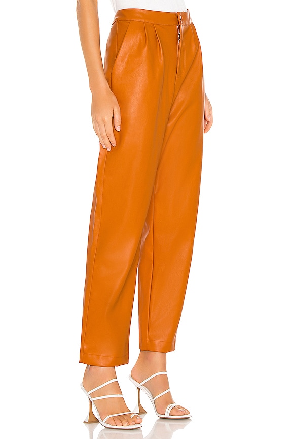 view 2 of 4 PANTALON EN CUIR VEGAN LEATHER in Clay