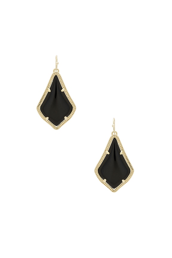 view 1 of 2 Alex Earrings in Gold Black Opaque
